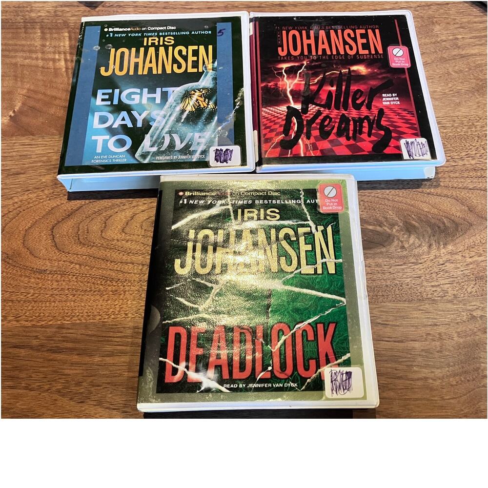 Iris Johansen Audiobooks on CD Lot Eight Days to Live, Killer Dreams, Deadlock - Picture 1 of 9